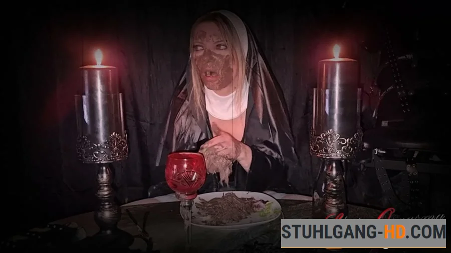 The holy food and scat dinner - The medieval shit puking scat slave 1 - Holy nun extreme shit and puke play (Kacken, Scheißen, Scheiße essen) [FullHD 1080p] 4.83 GB