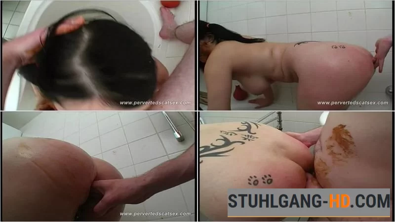 HotDirtyIvone - PERVERTEDSCATSEX BROWN BLOW-JOB SHIT (Kacken, Scheißen, Scheiße essen) [HD 720p] 256 MB