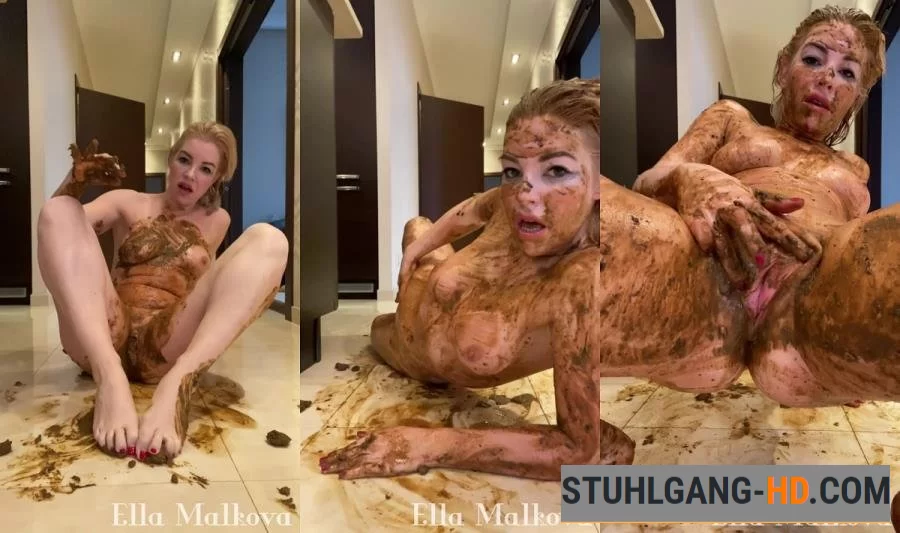 Scat Ella - Ultimate Smearing + Pee and Poop Directly on Face (Kacken, Scheißen, Scheiße essen) [UltraHD 2K] 642 MB